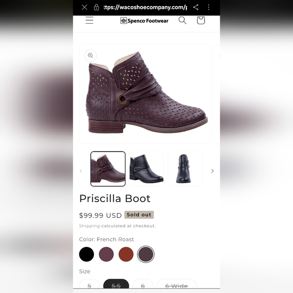 NWB Waco Priscilla‎ Leather Bootie In French Roast Color Size 9.5 - Picture 3 of 11